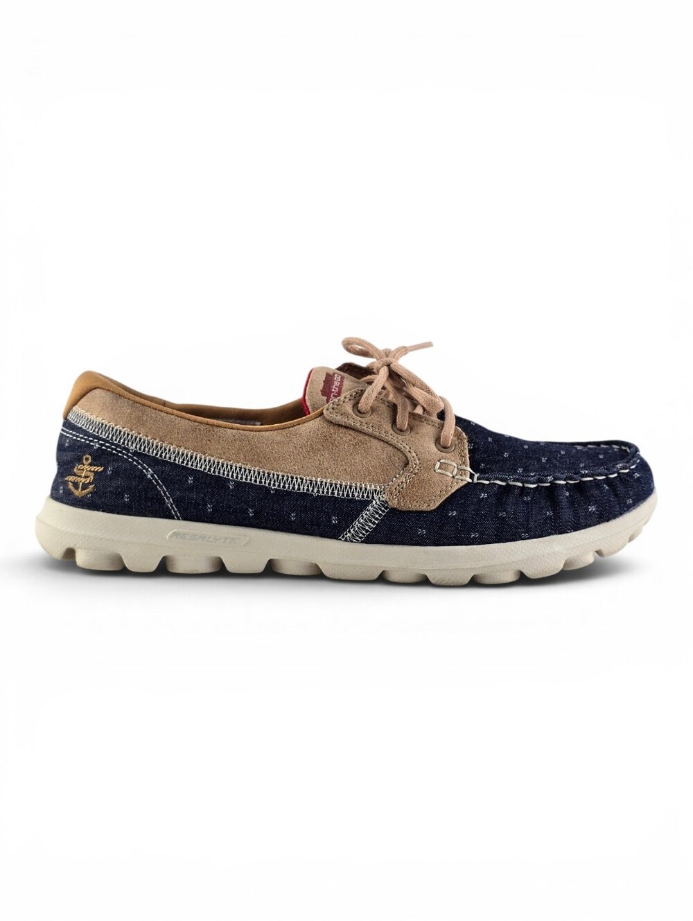 Skechers Women's On-The-Go Navy Denim Anchor Boat Shoes 9
